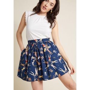 ModCloth synchronize swimming blue skirt sz. S